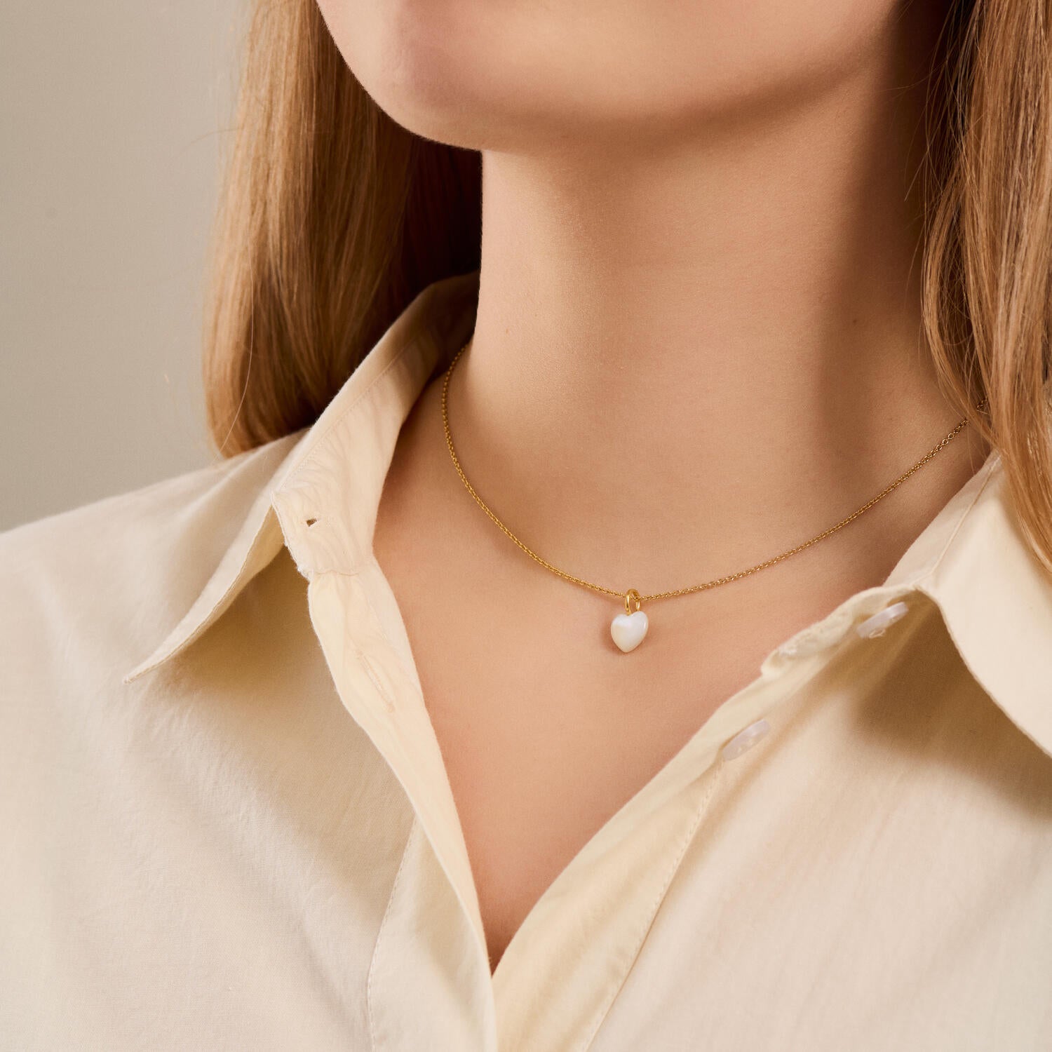 Ocean Heart Halskæde - Forgyldt sølv